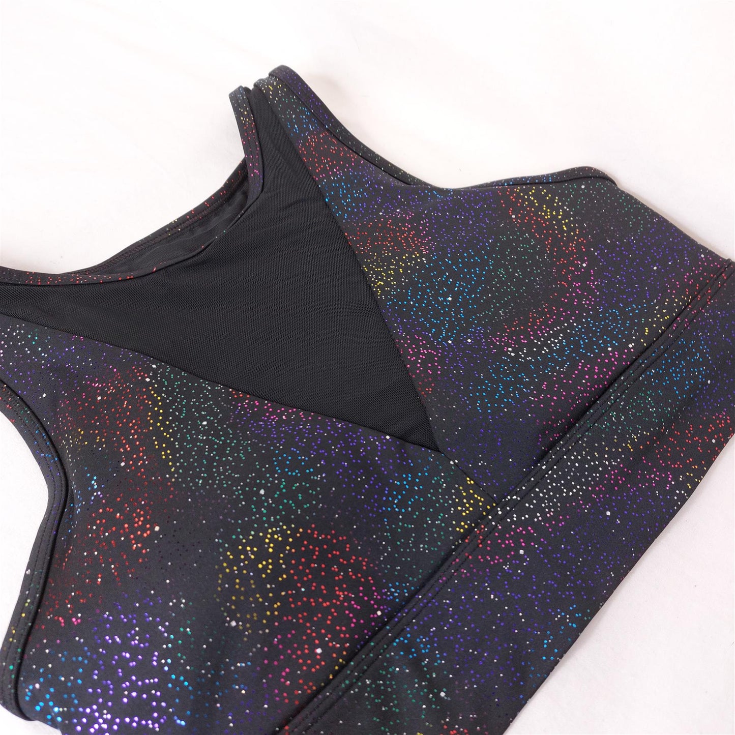 Sports Bra Yoga Top Marika Cycle House Non-Wired Removable Padding Black Glitter