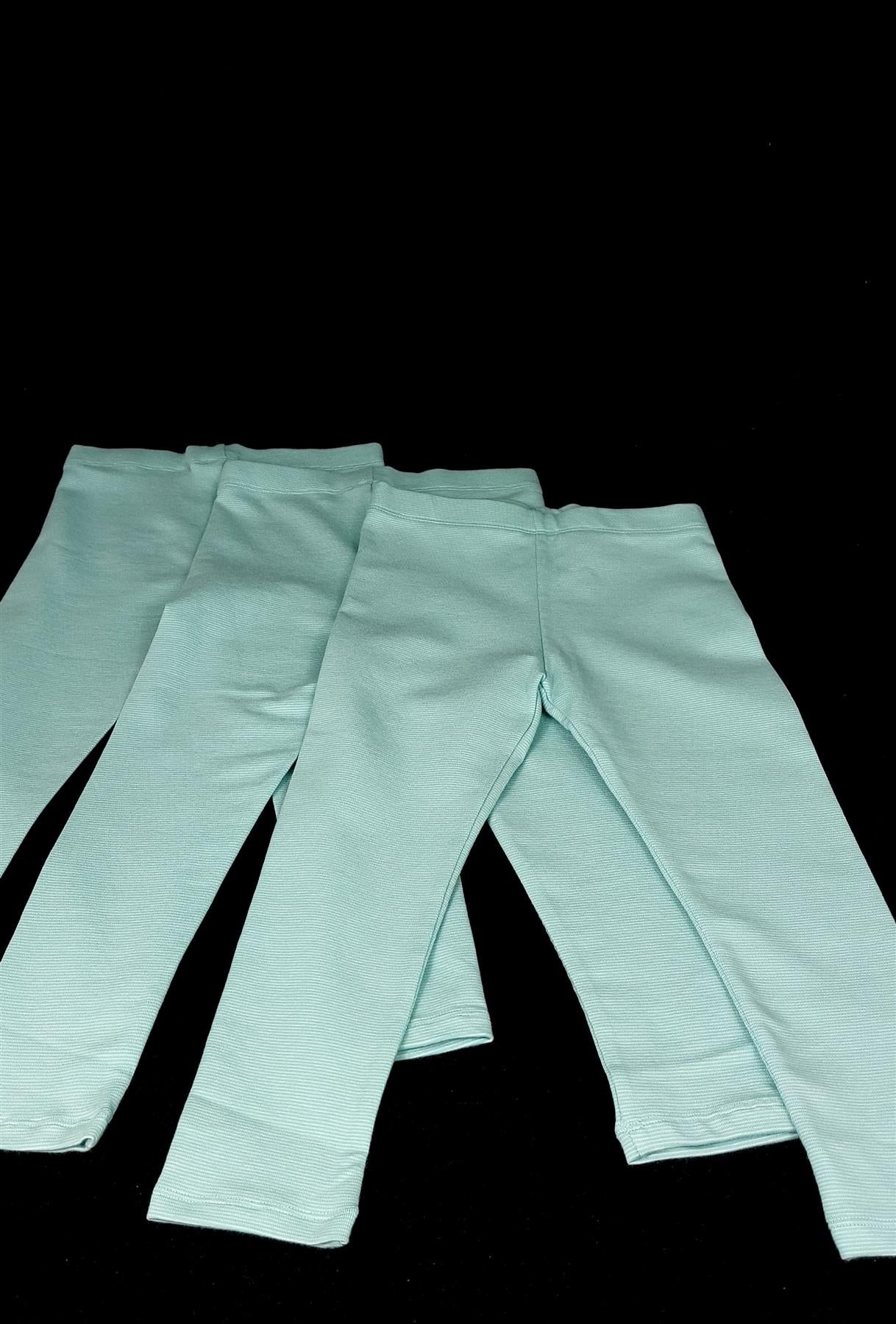 Girls' Leggings Cotton Rich Stretch Turquoise Stripe Chainstore Children's