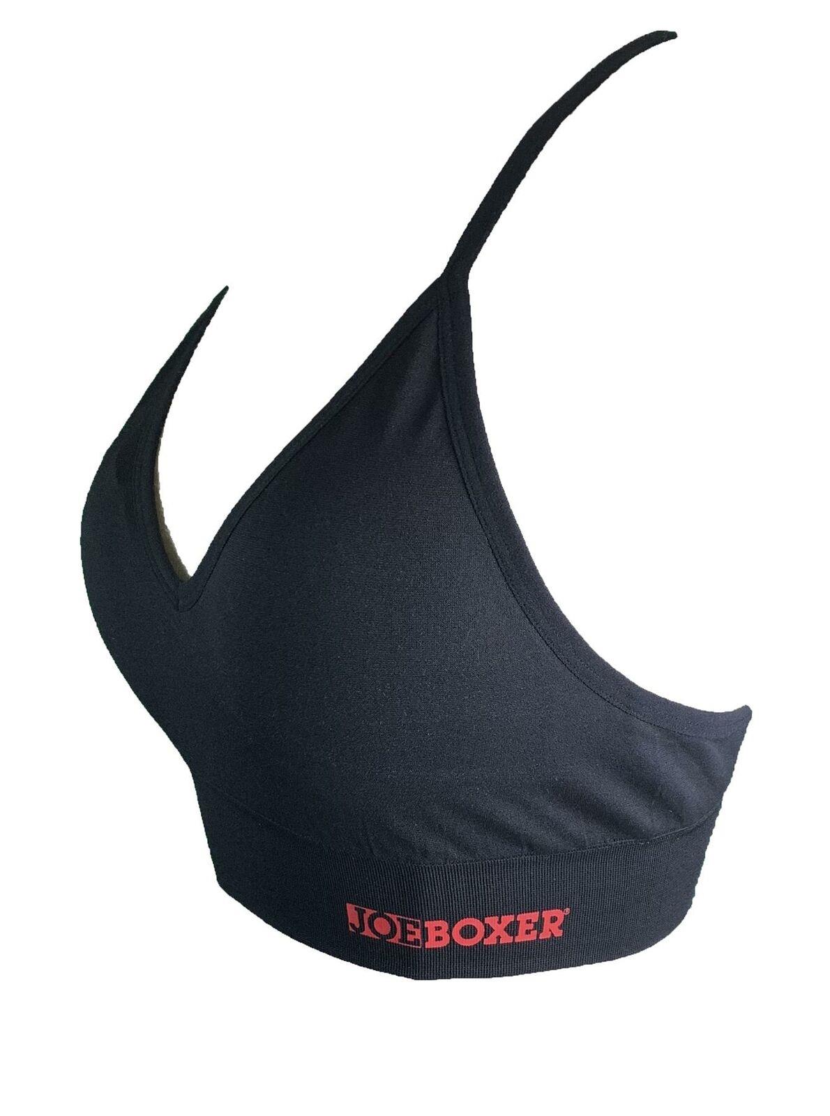 3-Pack Joe Boxer Sports Bras Non-Wired Soft Padded Bralette Black Multipack New