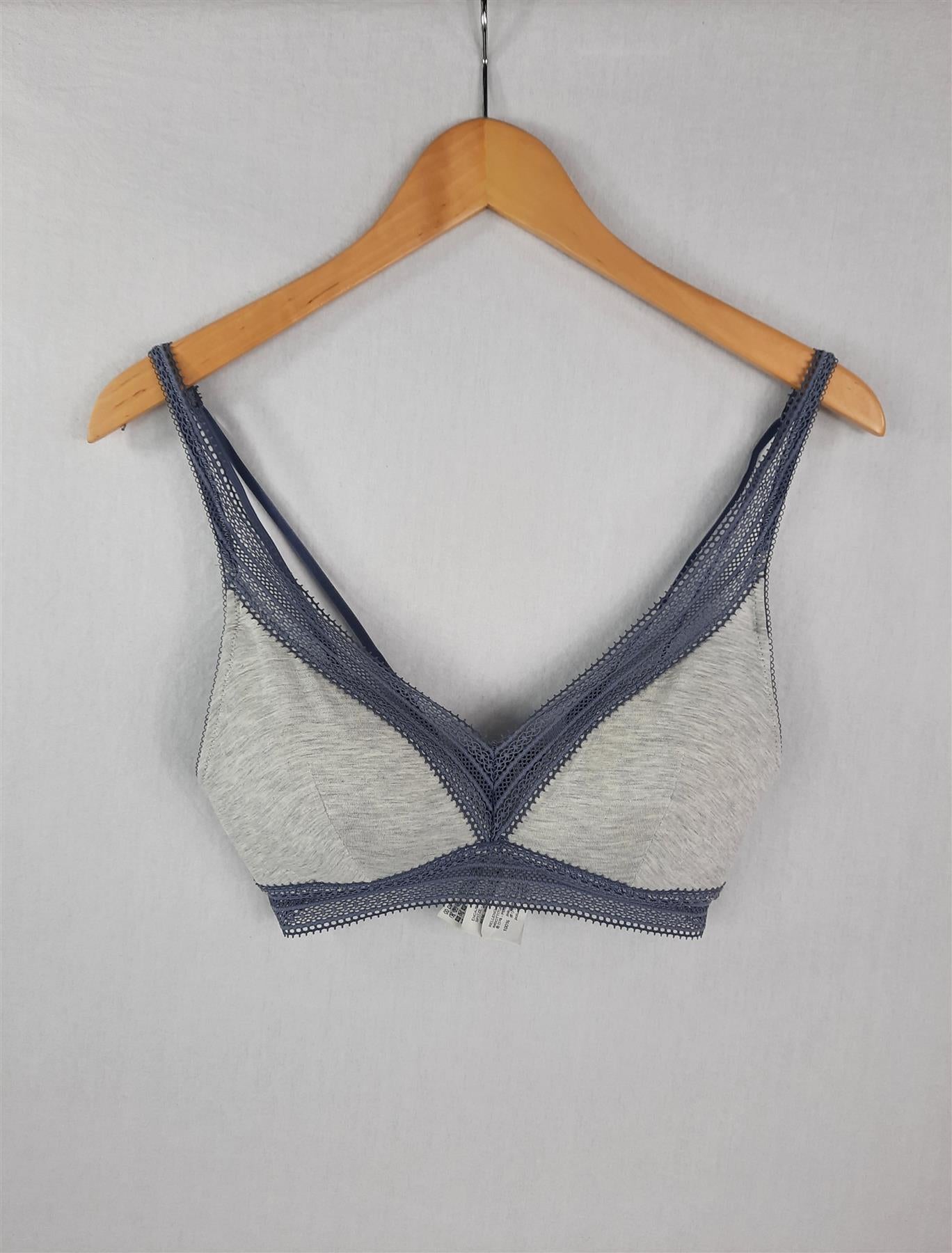 Women's Non-Wired Triangle Bras Lace Trim Padded Modal Lined Brand New