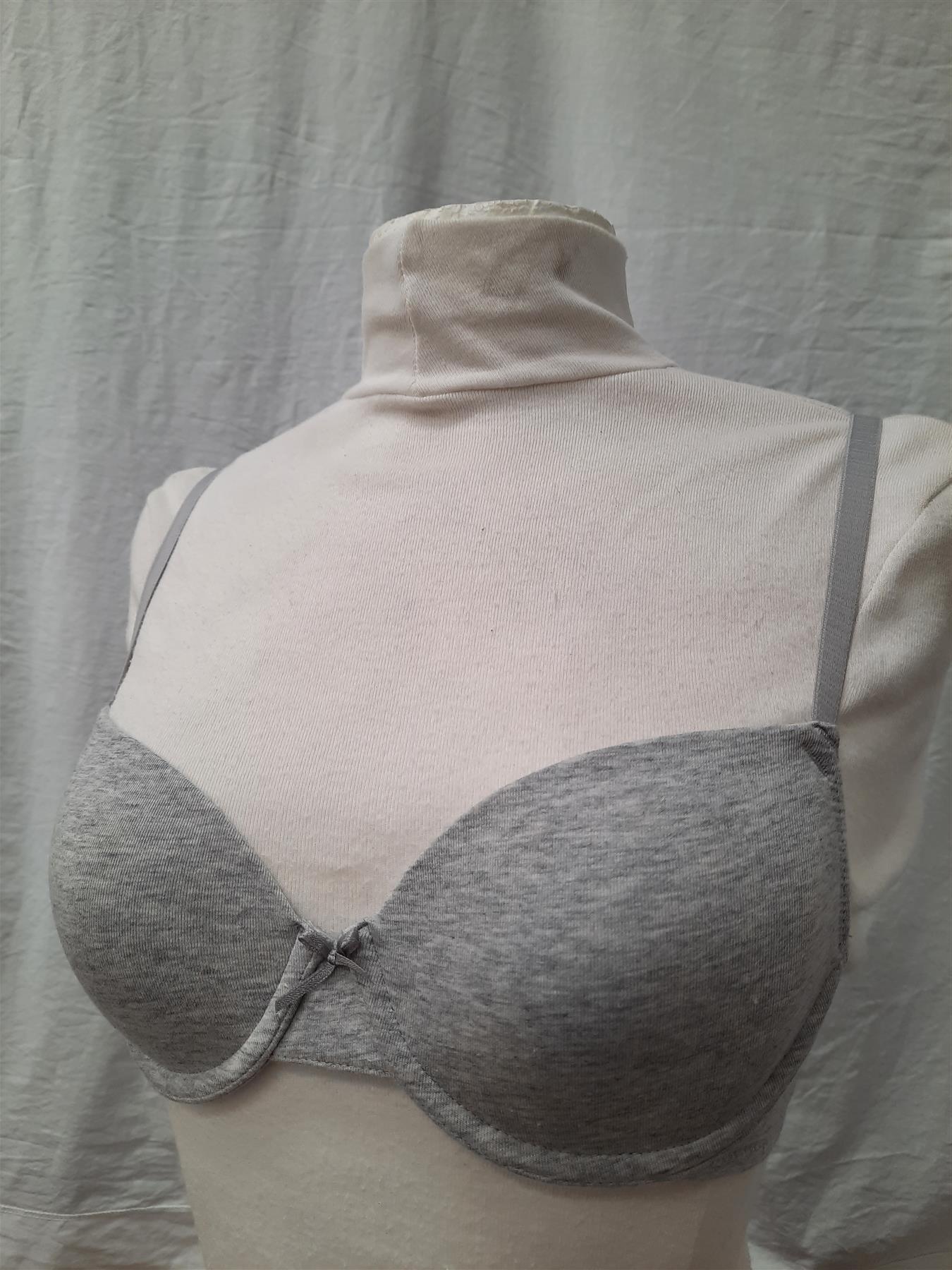 3-Pack T-shirt Bras Grey Underwired Lightly Padded Cotton Rich Multipack