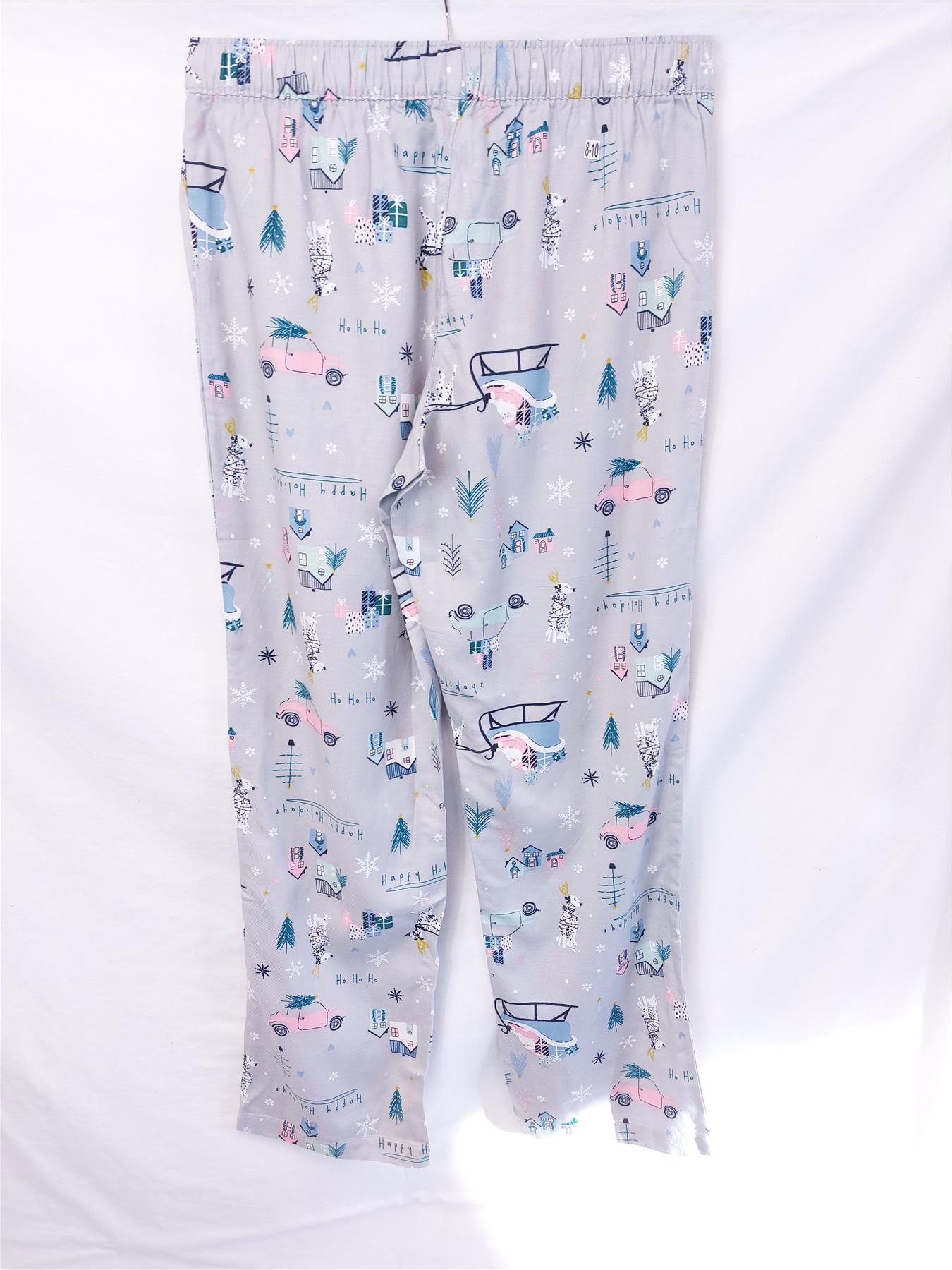 Women's Christmas Pyjama Bottoms Cotton Blend Happy Holidays PJ Pants Brand New